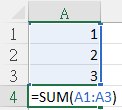 使用 SUM 函數進行範圍加法運算